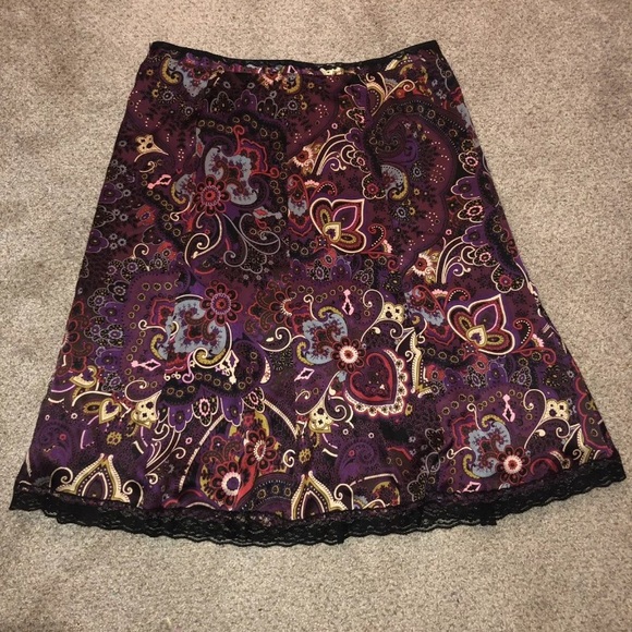 The Limited Satiny A-line skirt multicolored 10 - Picture 1 of 8